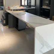 岩板台面定制厨房橱柜人造石岛台纯色石英石灶台仿天然大理石板材