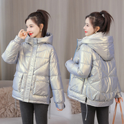 羽绒棉服女2022年冬季韩版短款女士棉衣宽松亮面免洗棉袄外套