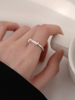 925银线条缠绕情侣戒指女小众高级设计食指戒时尚指环