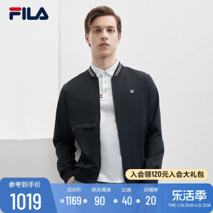 FILA 斐乐男士梭织外套2024夏季时尚休闲基础棒球领上衣