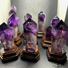 紫水晶柱 纯天然紫水晶柱原石打磨 一物一图 单尖六棱柱摆件