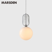 马斯登现代拉丝玻璃吊灯艺术，创意设计圆球，小吊灯餐厅吧台床头吊灯