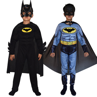 万圣节黑色蝙蝠侠服装，cosplay儿童衣服cos复仇者，联盟连体肌肉套装