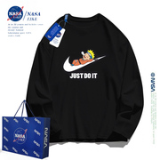 NASA联名火影鸣人儿童长袖T恤秋季纯棉上衣男童女童中大童亲子装