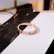食指戒指女韩版学生简约个性，社会网红情侣闺蜜男钛钢镀玫瑰金戒指