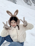 兔耳朵耳罩女冬可爱防冻保暖护耳朵神器骑车耳包冬季2021耳暖