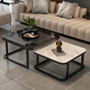 茶几客厅家用小户型2024钢化玻璃极简岩板桌子轻奢高级感折叠