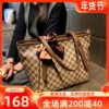 香港品牌包包女士2024复古流行单肩托特包大容量真皮手提大包