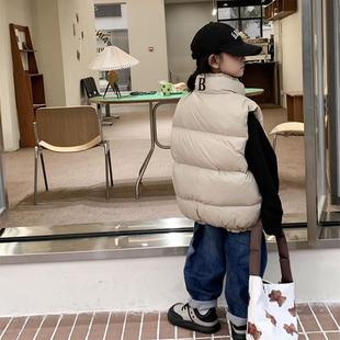 韩国童装男女童羽绒马甲2022秋冬儿童马夹背心外穿中大童加厚