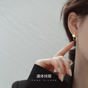 S925纯银梅花耳坠耳环女小众设计2021潮高级轻奢精致花朵耳钉