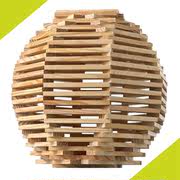 300片堆塔积木原木色实木，益智创意木制拼搭木质玩具