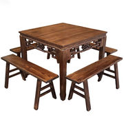 裕顺寿实木餐桌椅组合家用八仙桌仿古四方桌餐厅饭店面馆商用正方