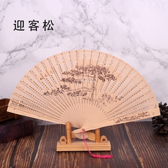 扇子摆件金丝楠木折扇香木古典中国风折叠装饰镂空雕刻工艺品中式