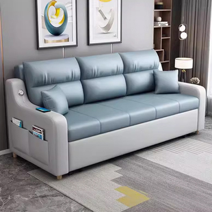多功能沙发床可折叠两用小户型客厅，现代简约伸缩储物科技，布沙发(布沙发)