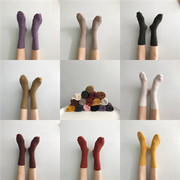 现 LINZICHIC 韩国四季坑条袜实穿百搭超多色棉质纯色中筒袜