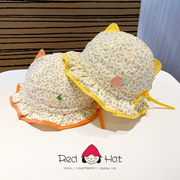 碎花0-1岁婴儿帽夏季胎帽透气可调节宝宝太阳帽韩版初生儿帽
