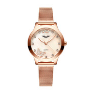 瑞士进口超薄女士石英表，手表女款时尚冠琴品牌，夜光防水手表