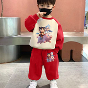 哪吒卫衣儿童套装春秋季男童装女童春装国潮两件套小孩子长袖衣服