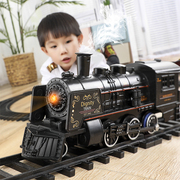 儿童玩具轨道车电动蒸汽火车，停车场4女孩2-6岁抖音益智模型3男孩