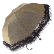 “沙沙”声蕾丝阿波罗公主，伞拱形蕾丝，黑胶防晒女士遮阳太阳晴雨伞