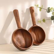 2023年带柄木碗勺叉便携餐具b沙比利木整木碗实木水瓢