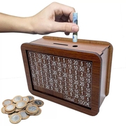 跨境儿童木质存钱罐DIY纸币储蓄罐个性创意Wooden Money Box