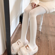 春秋冬加厚白色打底裤袜，日系甜美jk奶，白色连裤袜加绒米白色丝袜女