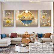 客厅装饰画现代简约沙发背景墙新中式，3d立体自粘大芬油画村三联画