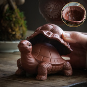 创意紫砂乌龟一体茶漏茶滤陶瓷茶叶过滤器功夫茶具配件茶宠摆件