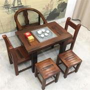 匠韵老船木茶台茶桌椅组合客v厅小型茶几方形实木泡茶桌阳台中式
