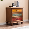 欧式床头柜实木彩绘美式三四五斗柜抽屉柜收纳整体柜复古整装家具