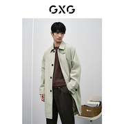 GXG男装 商场同款卡其色简约翻领风衣 2024年春季GFX10801851