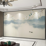 壁布定制现代中式3d花鸟电视背景墙壁纸卧室，墙纸客厅影视墙布壁画