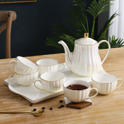高档陶瓷客厅杯子套装，欧式家用咖啡杯套装茶具，茶杯杯具带托盘礼盒