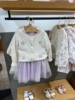 韩国童装24春夏款女童宝洋气，镂空刺绣提花百搭针织线衣开衫外套