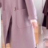 紫色毛呢外套女冬季2023韩系高级感加厚学院风呢子长款大衣潮