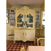 法式复古摄影实木做旧餐边 展示柜古董雕刻衣柜破旧小屋家具定制