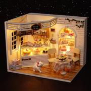 智趣屋diy小屋蛋糕日记手工房子制作拼装木质玩具模型生日礼物女.