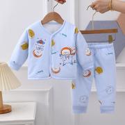 0-3-6月婴儿薄款棉袄新生儿秋冬保暖衣套装，婴儿纯棉夹袄宝宝棉服