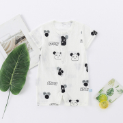 婴儿竹纤维衣服夏季薄款网眼，新生幼儿空调服连体衣，男宝宝短袖哈衣