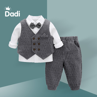 男宝宝一周岁礼服春装婴儿，帅气套装小西装，男孩1岁衣服2西服三件套