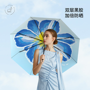 遮阳伞双层黑胶防晒防紫外线，女晴雨两用专业太阳伞加厚加固折叠伞