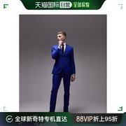 香港直邮潮奢 Topman 男士 紧身单排扣双扣西装外套(蓝色)