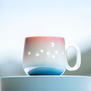 创意礼物七星伴月玲珑杯咖啡杯陶瓷茶杯水杯家用高颜值杯子女
