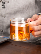 容山堂国潮观山杯玻璃茶杯带把家用水杯，创意酒杯彩色小号玻璃杯