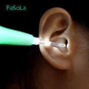 日本掏耳朵神器发光婴儿儿童软头可视挖耳勺采耳工具带灯装粉