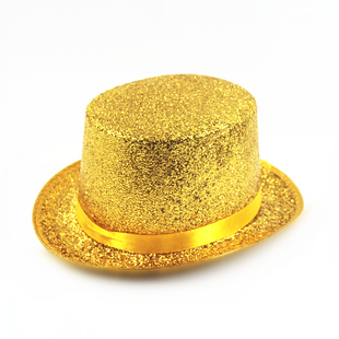 高顶礼帽爵士帽魔术师雨丝林肯高帽，派对帽亮片，帽表演舞圣诞节帽子