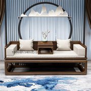 新中式罗汉床实木中式榆木，推拉客厅沙发，实木床现代简约小户型床榻