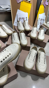 2024春季韩国小众设计联名松紧，懒人一脚蹬，帆布鞋女奶油小白鞋