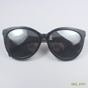 原正快时尚经典板材大猫眼款偏光女士太阳眼镜墨镜石纹色10011
